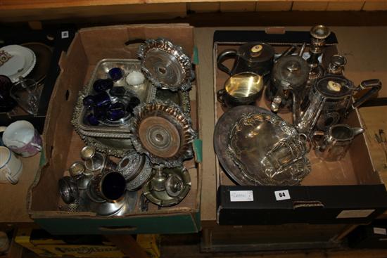 2 boxes of mixed silver plate